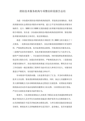 消防技术服务机构专项整治阶段报告总结.docx