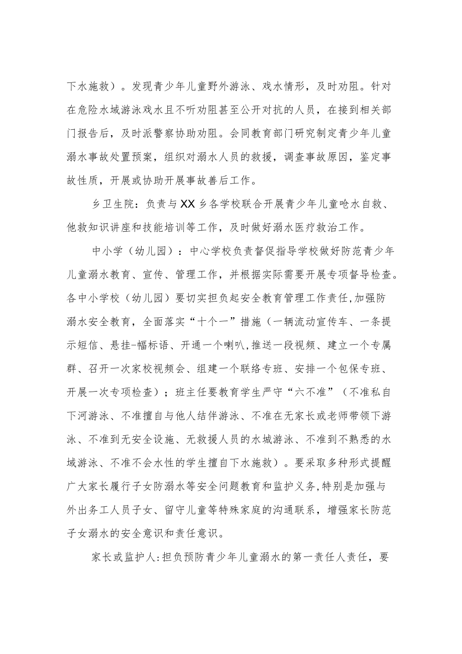 XX乡预防青少儿童溺水工作实施方案.docx_第3页