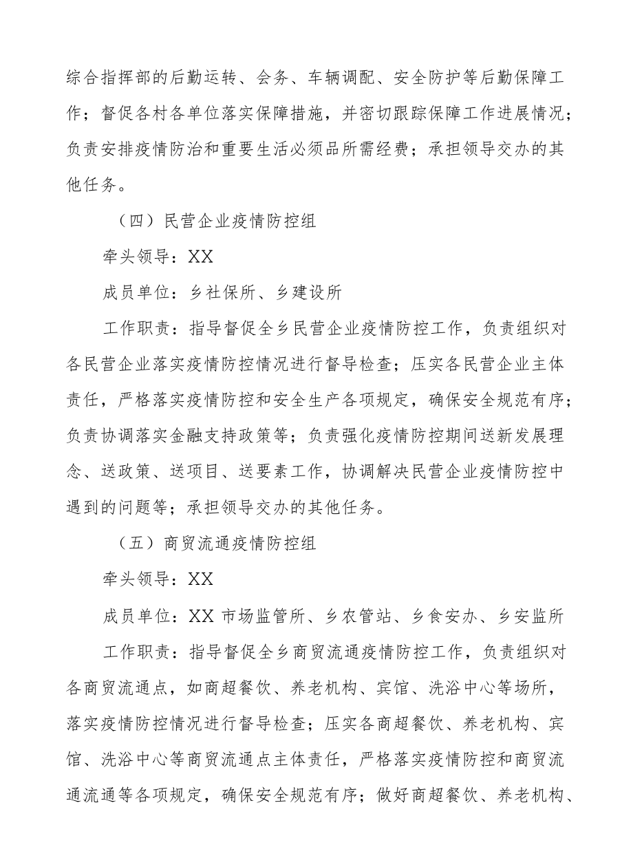 XX乡新型冠状病毒感染肺炎疫情防控工作应急综合指挥部工作方案.docx_第3页