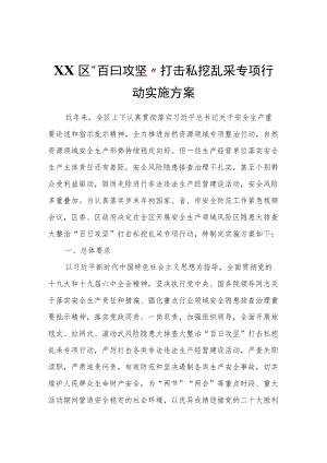 XX区“百日攻坚”打击私挖乱采专项行动实施方案.docx