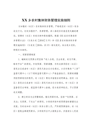 XX乡农村集体财务管理实施细则.docx