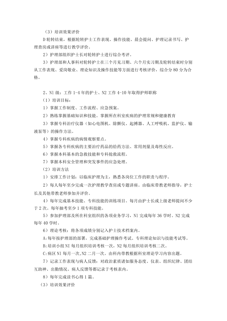 各级护士及专科护士培训方案.docx_第2页