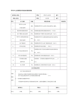 呼叫中心经理绩效考核指标量表模板.docx