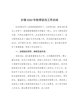 乡镇2022季征兵工作总结报告.docx