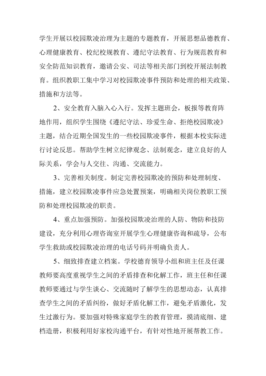 学校防范校园欺凌专项治理实施方案.docx_第2页