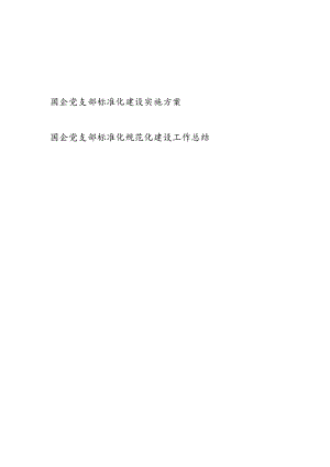 国企党支部标准化建设实施方案+国企党支部标准化规范化建设工作总结.docx