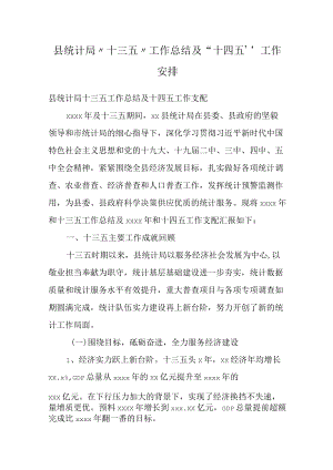 县统计局“十三五”工作总结及“十四五”工作安排.docx