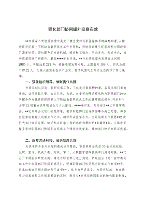 【经验总结】强化部门协同 提升巡察实效.docx