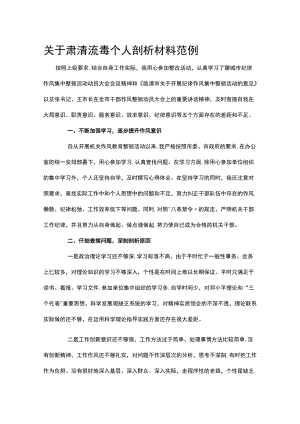 关于肃清流毒个人剖析材料范例.docx