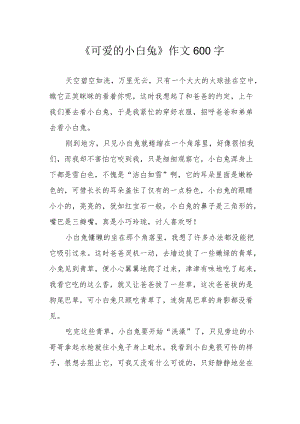 《可爱的小白兔》作文600字.docx