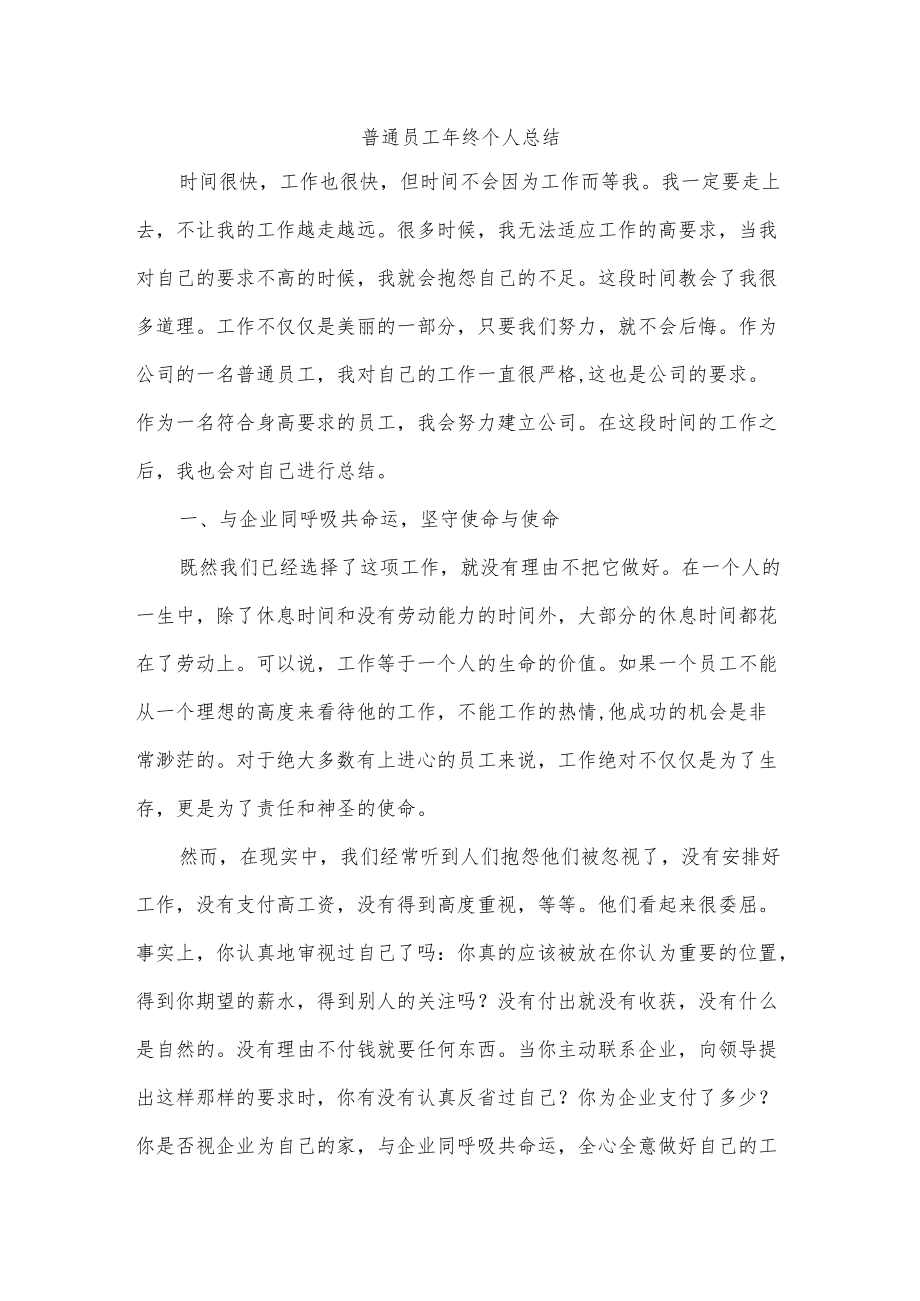 普通员工终个人总结.docx_第1页