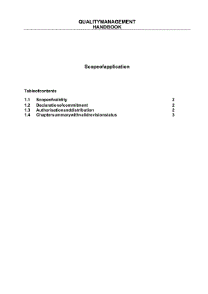 质量管理手册 6 QUALITY MANAGEMENT HANDBOOK_Scope of application.docx