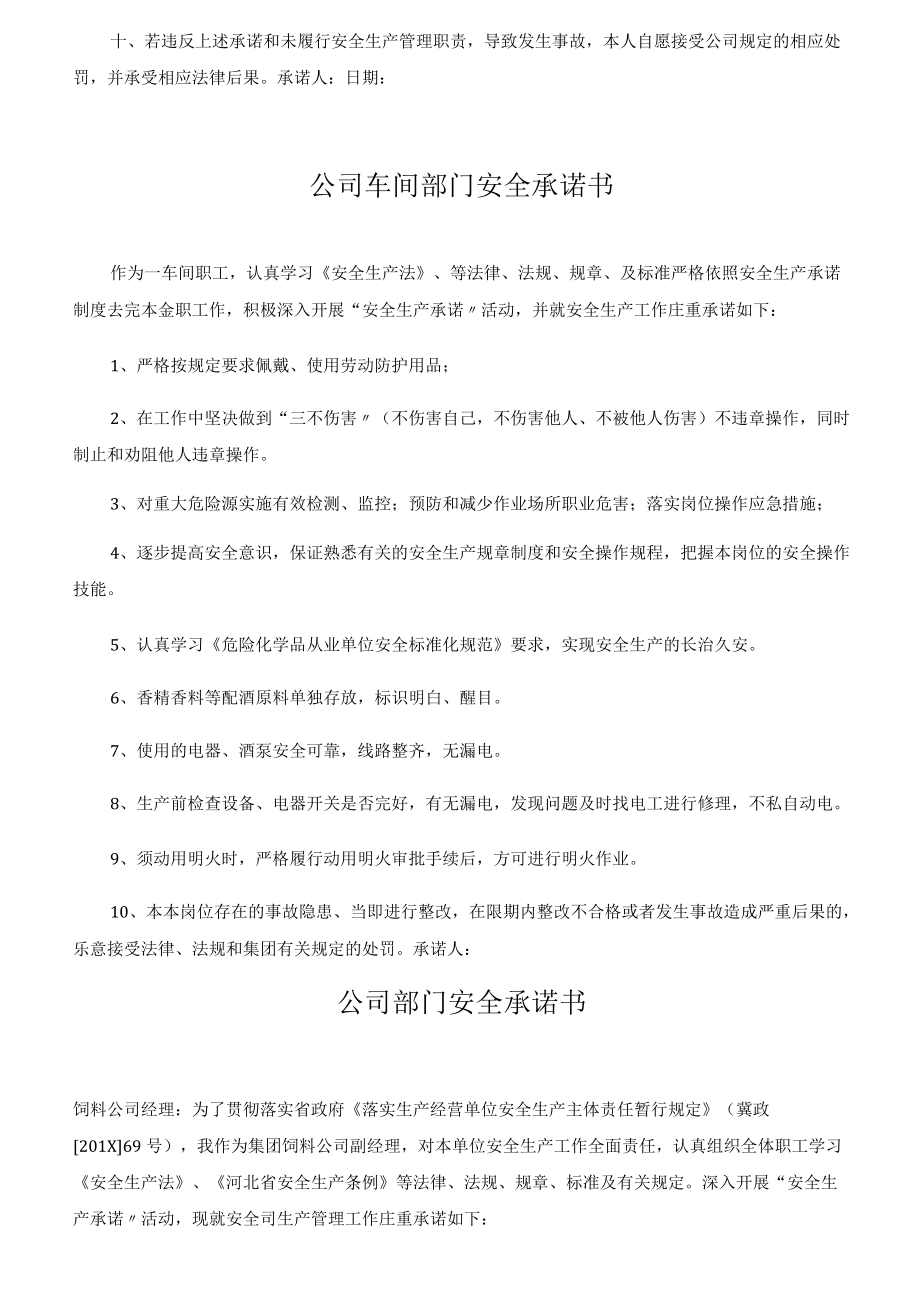 各部门安全承诺书汇编（11页）.docx_第3页