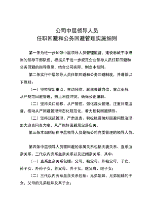 公司中层领导人员任职回避和公务回避管理实施细则.docx