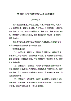 中层级专业技术岗位人员管理办法.docx