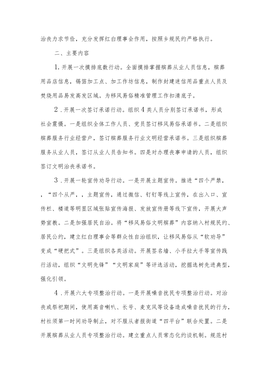 关于开展移风易俗文明殡葬专项整治行动的工作方案.docx_第2页