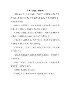 仪表工安全生产职责.docx