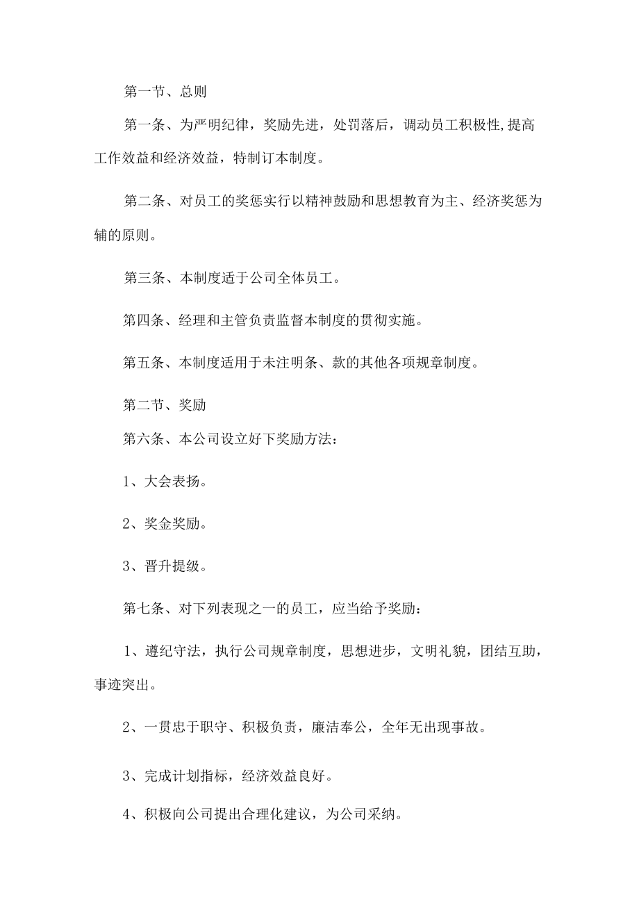 公司奖罚管理制度.docx_第1页