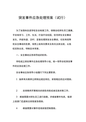 大学突发事件应急处理预案模板.docx