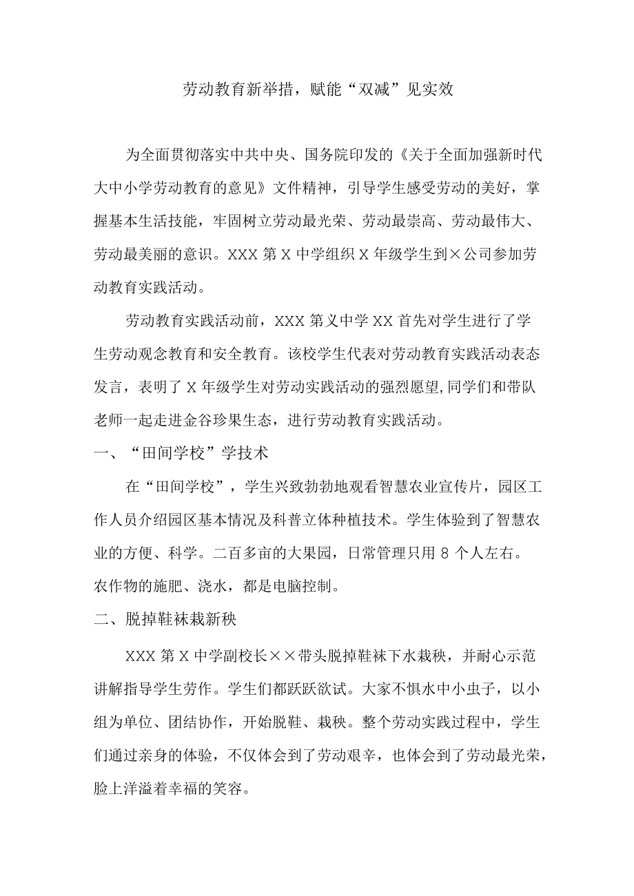 劳动教育新举措赋能“双减”见实效.docx_第1页