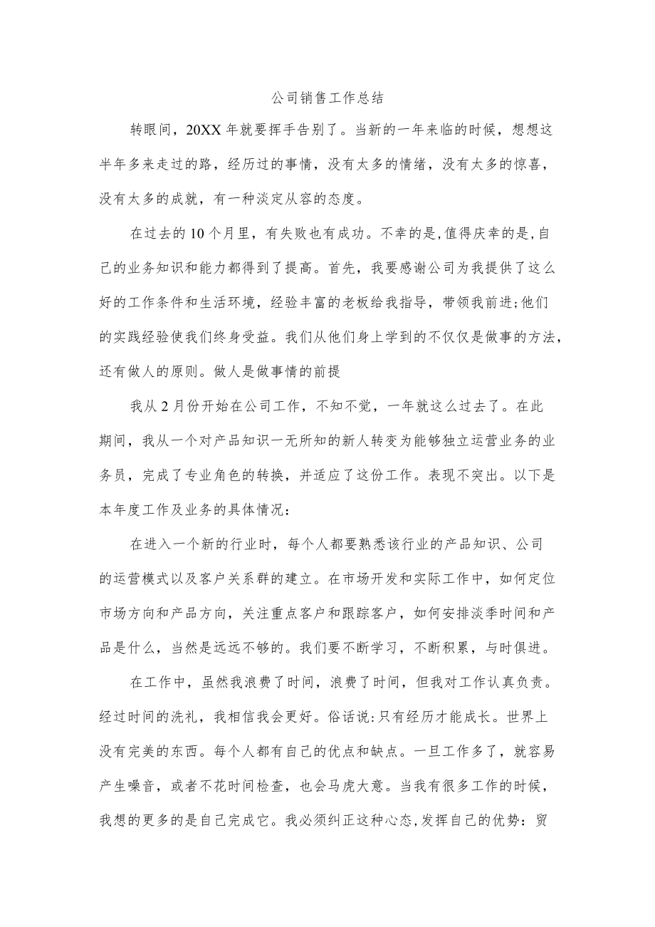 公司销售工作总结.docx_第1页