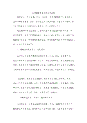 公司销售员工终工作总结.docx