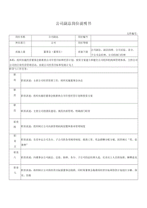 公司副总岗位说明书.docx