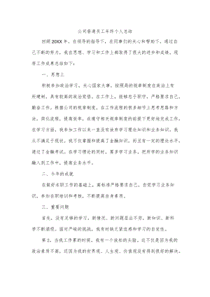 公司普通员工终个人总结.docx