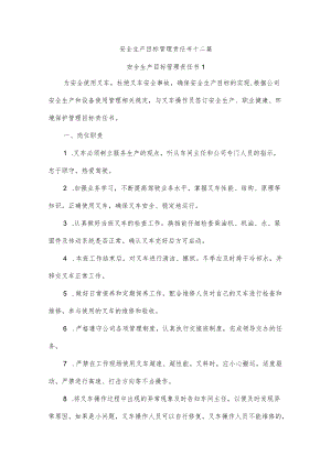 安全生产目标管理责任书十二篇.docx