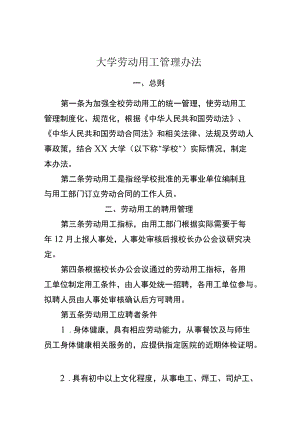 大学劳动用工管理办法.docx