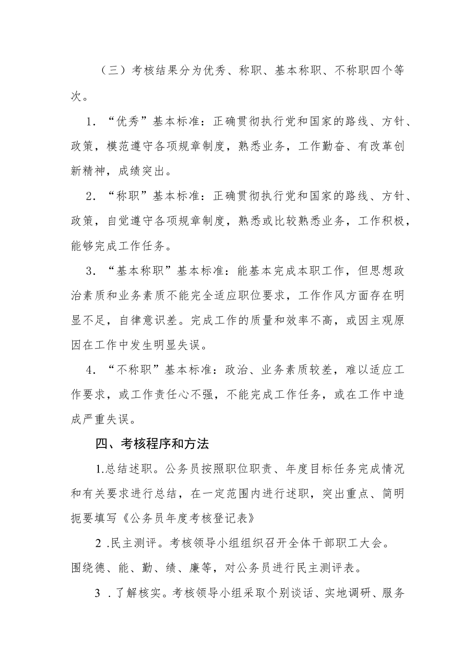 公务员（参照公务员法管理人员）考核工作实施方案.docx_第3页