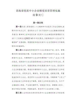 青海省优质中小企业梯度培育管理实施细则-全文及附表.docx