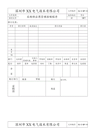 采购供应商管理控制程序物资采购与供应商管理工作流程.docx