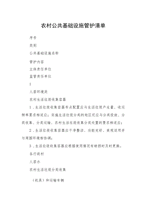 农村公共基础设施管护清单.docx