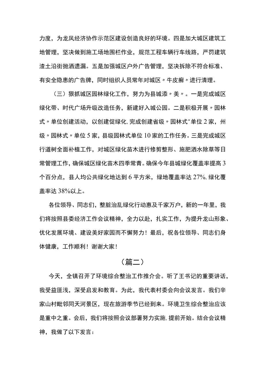 农村环境整治表态发言3篇.docx_第2页