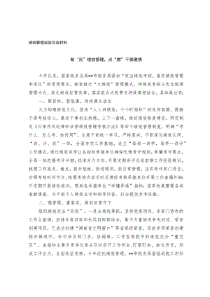 绩效管理经验交流材料.docx