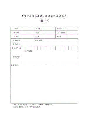 上海市普通高等学校优秀毕业生登记表.docx