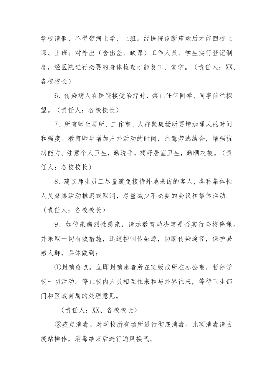 XX镇中心学校突发新冠肺炎疫情管理预案.docx_第3页