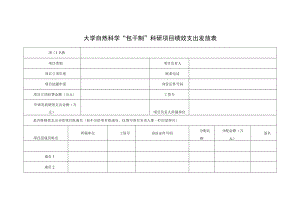 大学自然科学“包干制”科研项目绩效支出发放表.docx