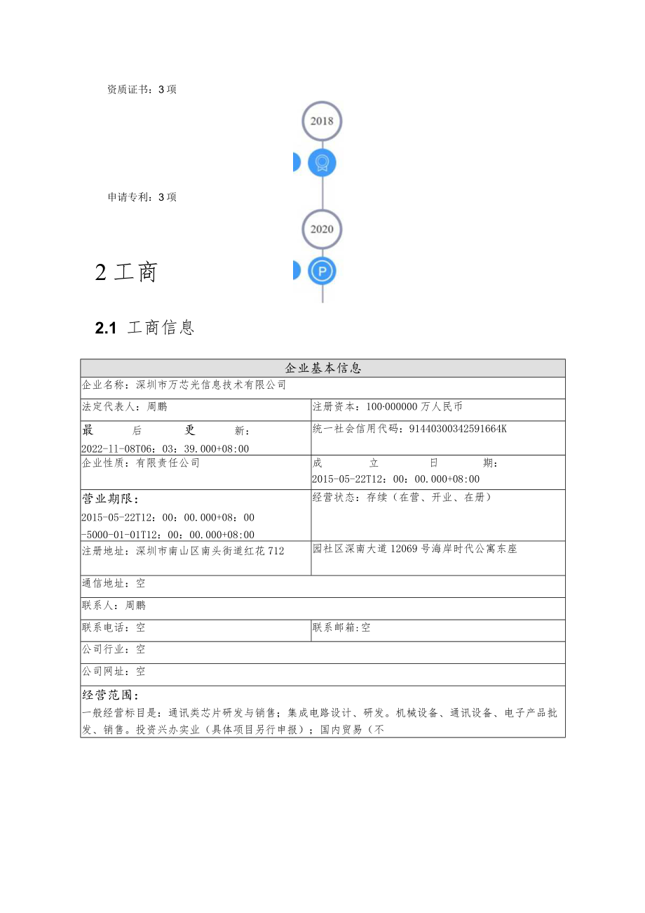 深圳市万芯光信息技术有限公司介绍企业发展分析报告.docx_第3页