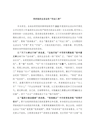 用好组织生活会的“约法三章”.docx