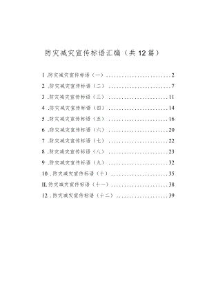 防灾减灾宣传标语汇编（共12篇）.docx