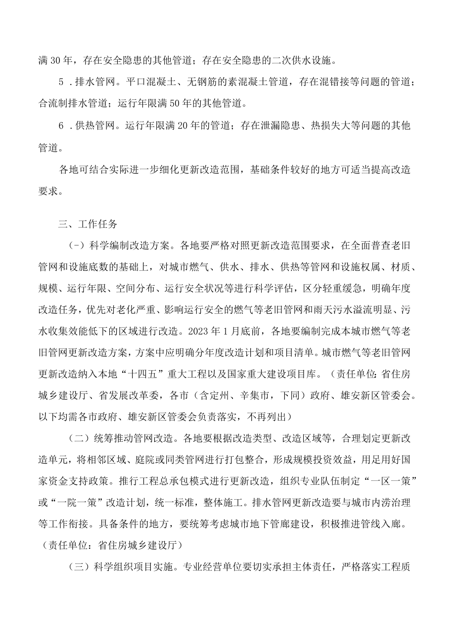 河北省人民政府办公厅关于印发河北省城市燃气等老旧管网更新改造实施方案(2023―2025年)的通知.docx_第3页