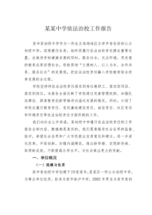 某某中学依法治校工作报告.docx