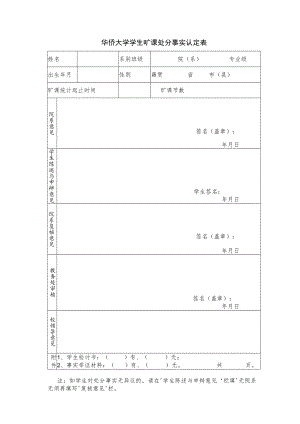 华侨大学学生旷课处分事实认定表.docx