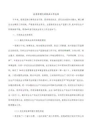 应急管理行政执法工作总结.docx