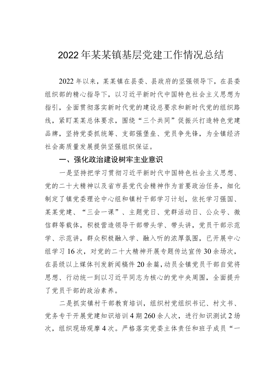 2022年某某镇基层党建工作情况总结.docx_第1页