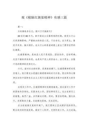 观《根脉 红旗渠精神》有感三篇.docx