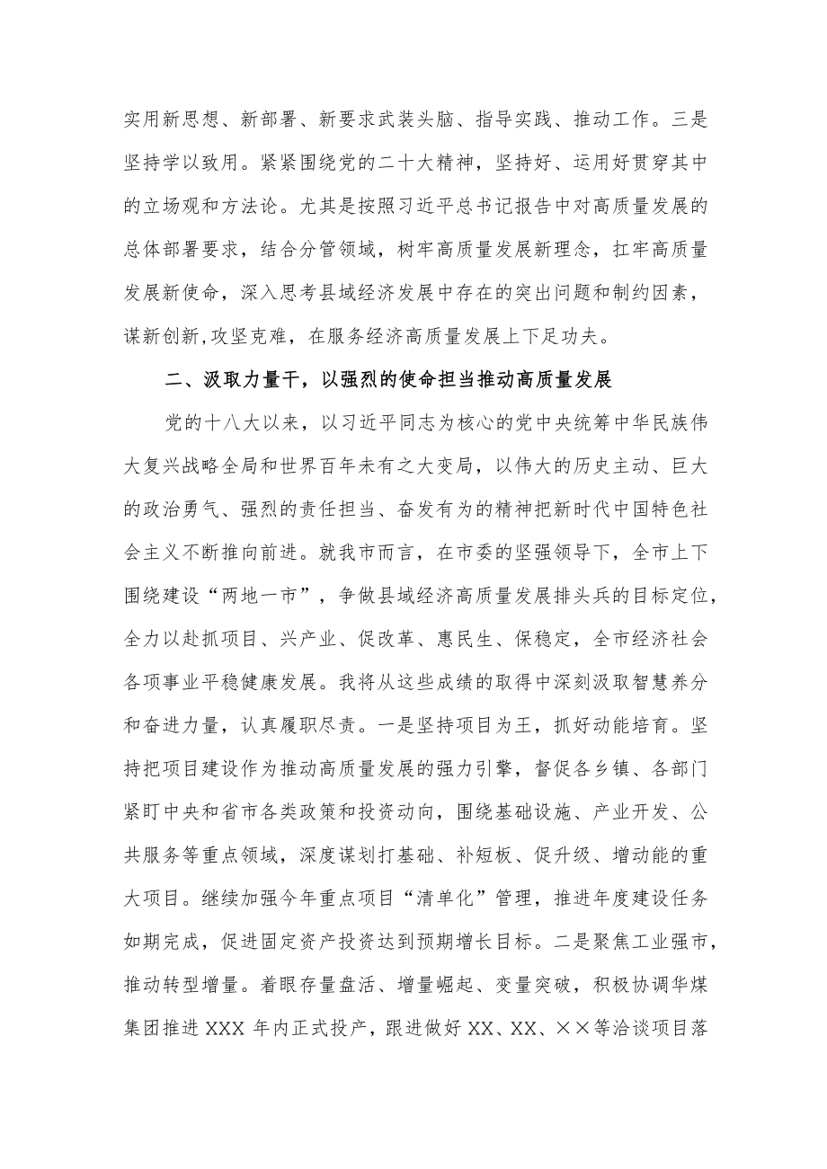 常务副市长贯彻落实学习党的二十大精神研讨交流发言讲话材料4篇.docx_第3页