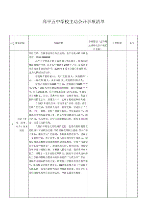 高平五中学校主动公开事项清单.docx